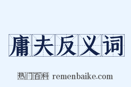 庸夫反义词是什么意思的图片